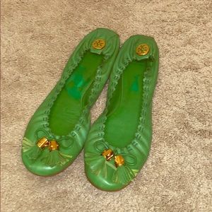 Tory Burch green flats